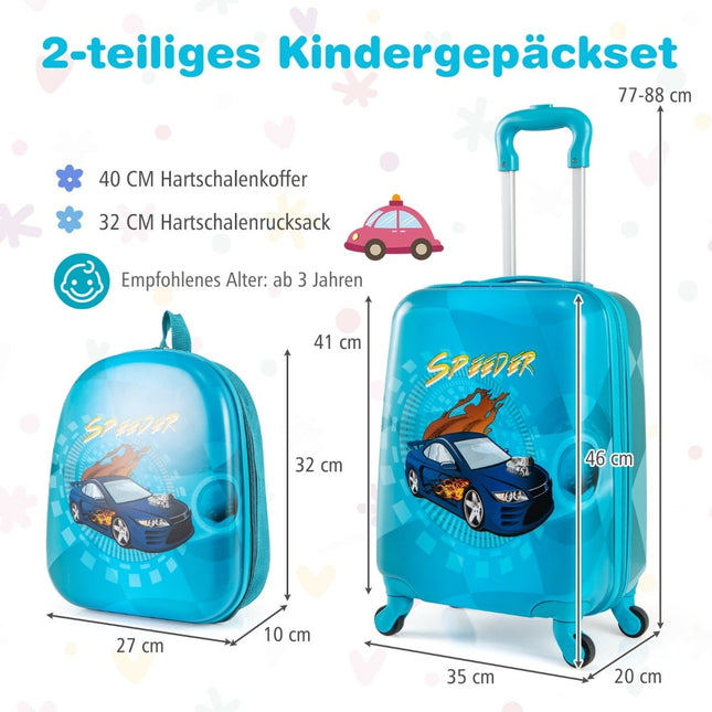 Kinderkoffer-Set mit Rollen – 43 cm Koffer & 33 cm Rucksack
