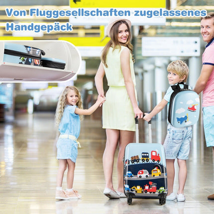 Ensemble de bagages pour enfants avec roulettes - Valise de 43 cm et sac à dos de 33 cm