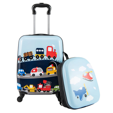 Ensemble de bagages pour enfants avec roulettes - Valise de 43 cm et sac à dos de 33 cm