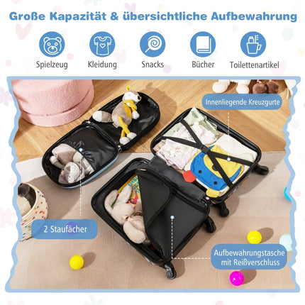 Ensemble de bagages pour enfants avec roulettes - Valise de 43 cm et sac à dos de 33 cm