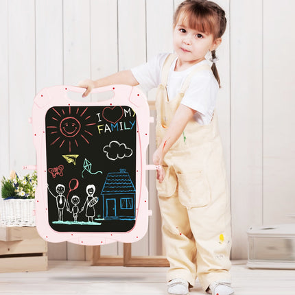 Chevalet magnétique pour enfants, tableau blanc/tableau noir double face, violet