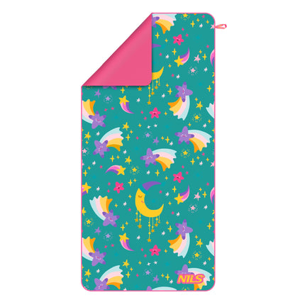 Serviette en microfibre pour enfants, motif étoiles, 160 x 80 cm