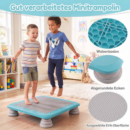 Kinder-Minitrampolin, 65 cm (25,5 Zoll) mit rutschfesten Fußpolstern, Blau