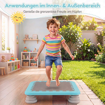 Kinder-Minitrampolin, 65 cm (25,5 Zoll) mit rutschfesten Fußpolstern, Blau