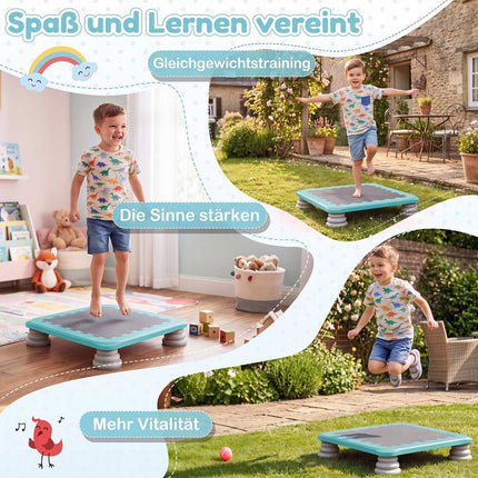 Kinder-Minitrampolin, 65 cm (25,5 Zoll) mit rutschfesten Fußpolstern, Blau