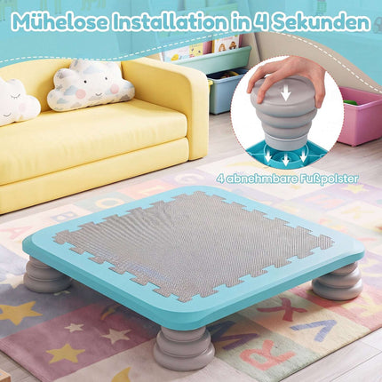 Kinder-Minitrampolin, 65 cm (25,5 Zoll) mit rutschfesten Fußpolstern, Blau