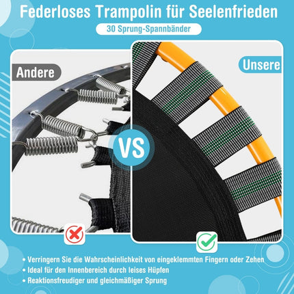 Kinder-Minitrampolin mit Griff, klappbar, 92 cm, 150 kg Tragkraft