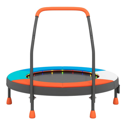 Mini trampoline pour enfants avec lumières LED et poignée, pliable