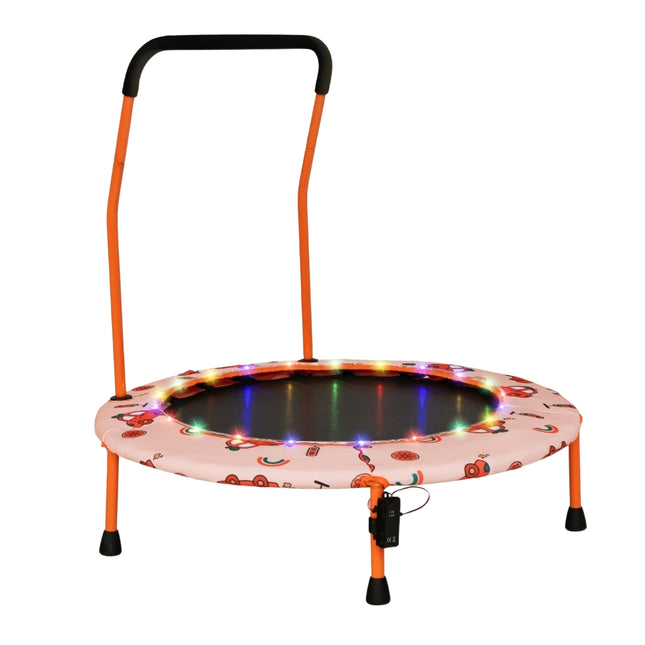 Kinder-Minitrampolin mit LED-Leuchten, abnehmbarem Griff
