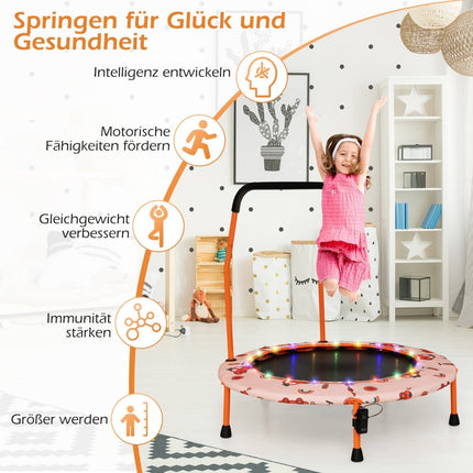 Kinder-Minitrampolin mit LED-Leuchten, abnehmbarem Griff