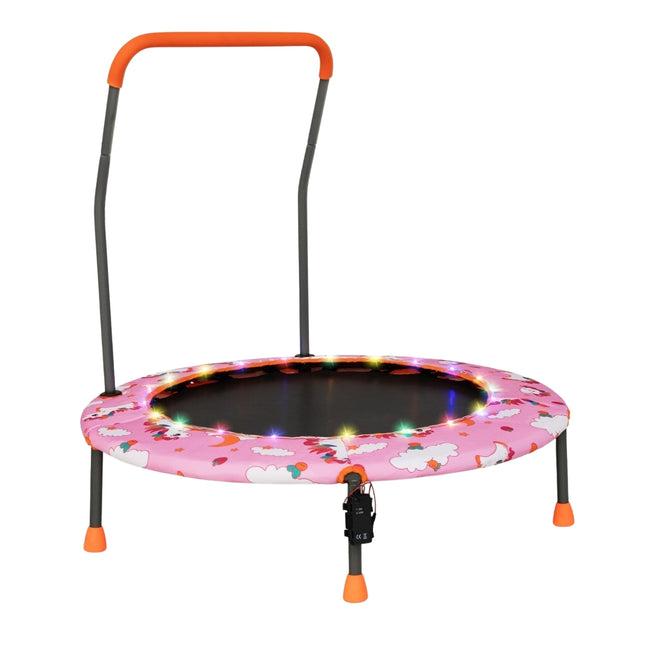 Mini trampoline pour enfants avec lumières LED et poignée amovible