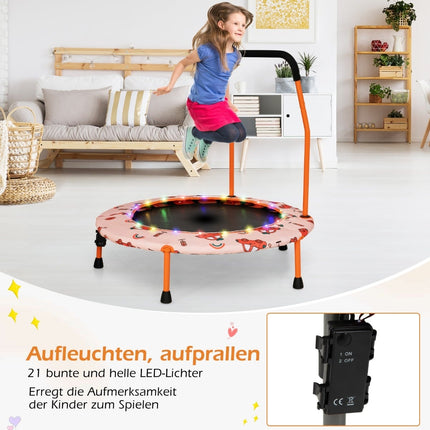 Kinder-Minitrampolin mit LED-Leuchten, abnehmbarem Griff