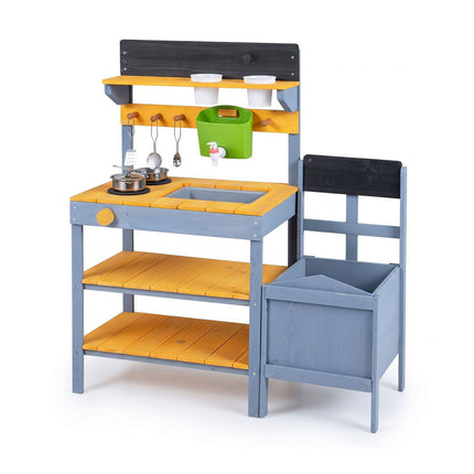 Matschküchen-Set für Kinder mit Wasserreservoir und Kreidetafel