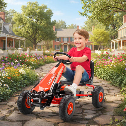 Karting à pédales pour enfants, siège réglable, roues en EVA, 3-8 ans