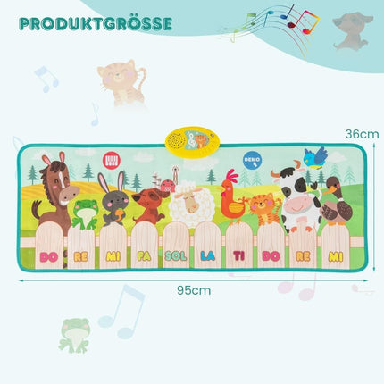 Tapis de piano pour enfants avec 10 sons d'animaux et 10 chansons