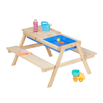 Table de pique-nique pour enfants avec table de jeu d'eau et de sable