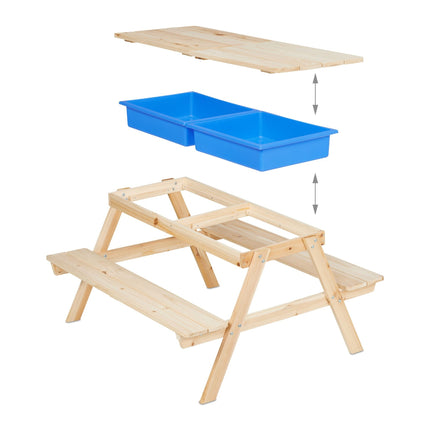 Table de pique-nique pour enfants avec table de jeu d'eau et de sable