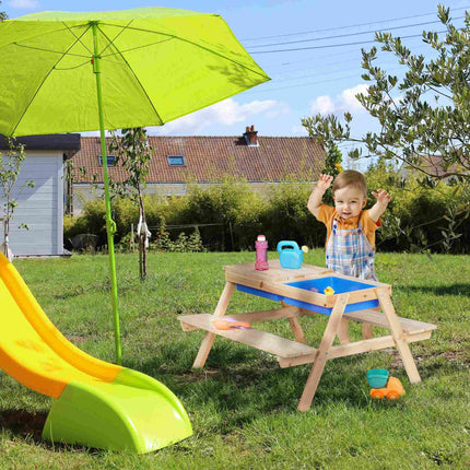 Table de pique-nique pour enfants avec table de jeu d'eau et de sable