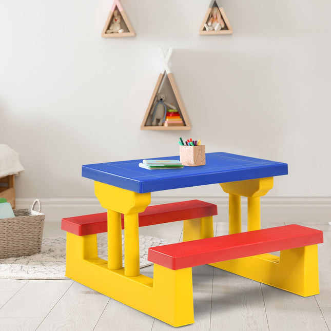 Ensemble table de pique-nique pour enfants avec parasol - Durable et facile à installer
