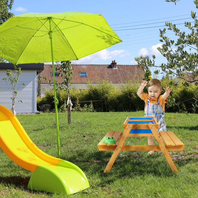 Kinderpicknicktisch mit Bänken in Weiß