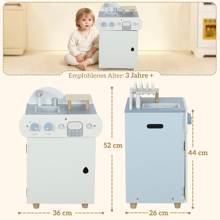 Cuisine pour enfants, lave-vaisselle en bois, 32 accessoires, MDF
