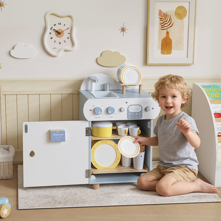 Cuisine pour enfants, lave-vaisselle en bois, 32 accessoires, MDF