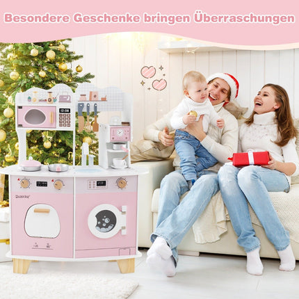 Cuisine enfant avec accessoires : cafetière, micro-ondes, four
