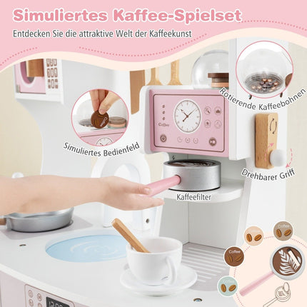 Cuisine enfant avec accessoires : cafetière, micro-ondes, four