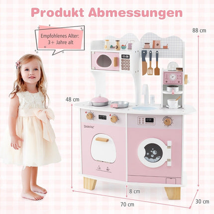 Cuisine enfant avec accessoires : cafetière, micro-ondes, four