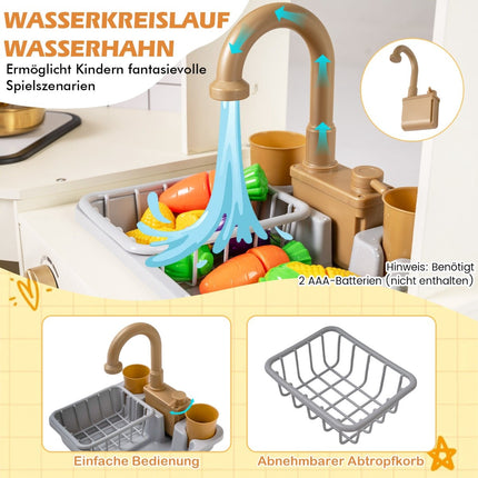 Kinder-Spielküche mit Eiswürfelspender, Backofen, Mikrowelle