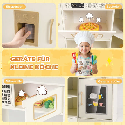 Kinder-Spielküche mit Eiswürfelspender, Backofen, Mikrowelle