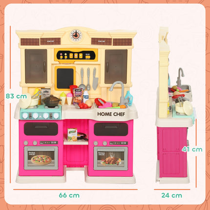 Kinder Spielküche mit Wasser, 85-teiliges Set, Licht & Sound
