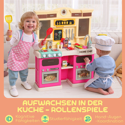 Kinder Spielküche mit Wasser, 85-teiliges Set, Licht & Sound