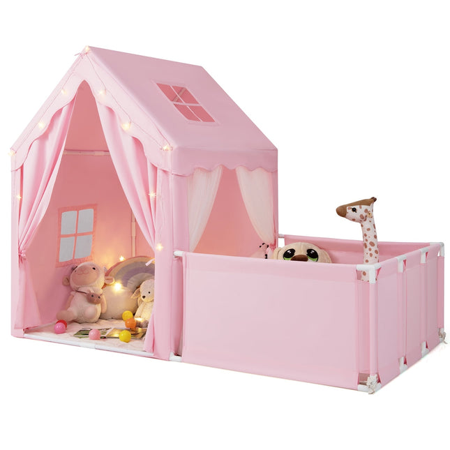 Tente de jeu et parc pour enfants avec lumières, tapis lavable