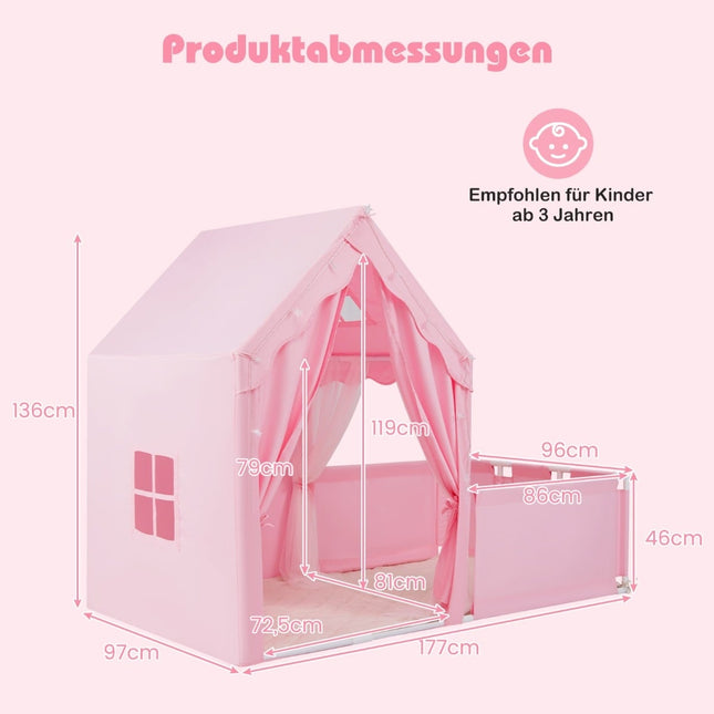 Tente de jeu et parc pour enfants avec lumières, tapis lavable