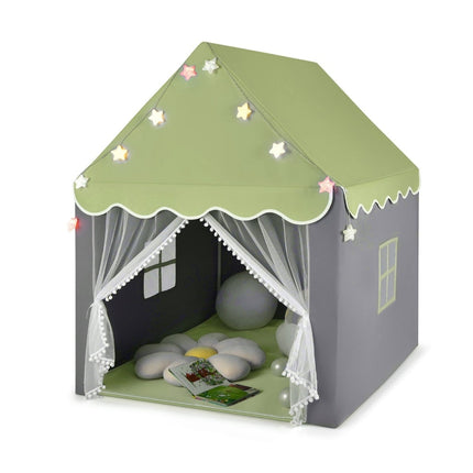 Tente de jeu pour enfants avec tapis lavable et guirlande lumineuse en forme d'étoile, 105 x 121 x 136 cm
