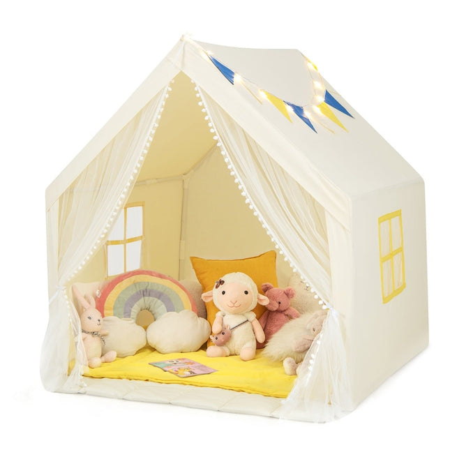 Kinder-Spielzelt mit waschbarer Baumwollmatte, 122x105x125 cm