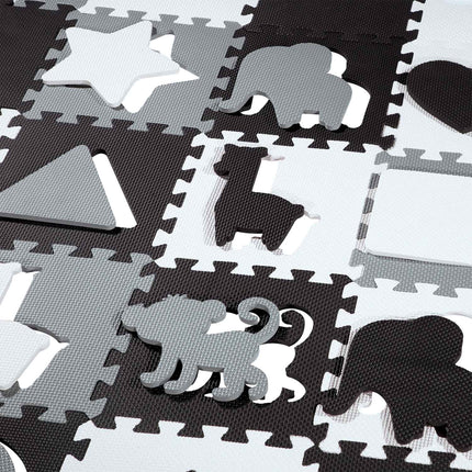 Tapis de jeu pour parc pour enfants, gris, 36 pièces, 140 x 140 cm