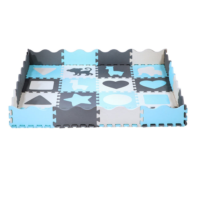 Tapis de jeu pour enfants, menthe, 36 pièces, 140 x 140 cm