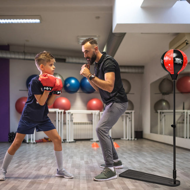 Ensemble de balle de frappe pour enfants – réglable de 85 à 130 cm, gants, pompe