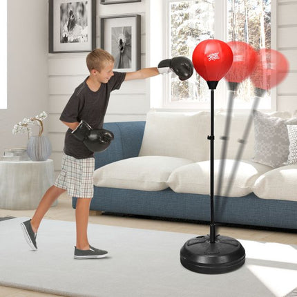 Box-Set für Kinder, 122–154 cm, mit Standfuß und Boxhandschuhen
