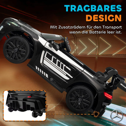 Voiture électrique pour enfants, batterie 12 V, lumières LED, musique, noire