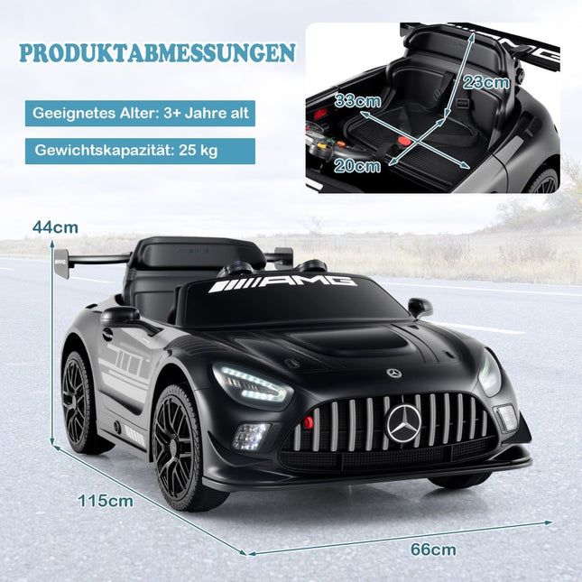 Voiture électrique pour enfant, Mercedes-AMG GT3, télécommandée, noire