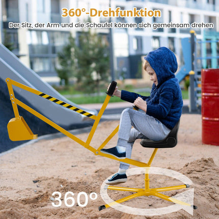 Pelleteuse électrique pour enfants avec siège pivotant à 360°, en métal