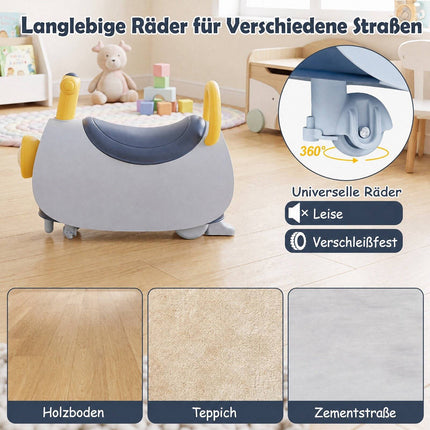 Voiture à pousser pour enfants avec musique et rangement, bleue, 18-36 mois