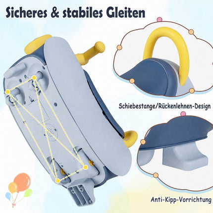 Voiture à pousser pour enfants avec musique et rangement, bleue, 18-36 mois