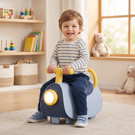 Voiture à pousser pour enfants avec musique et rangement, bleue, 18-36 mois
