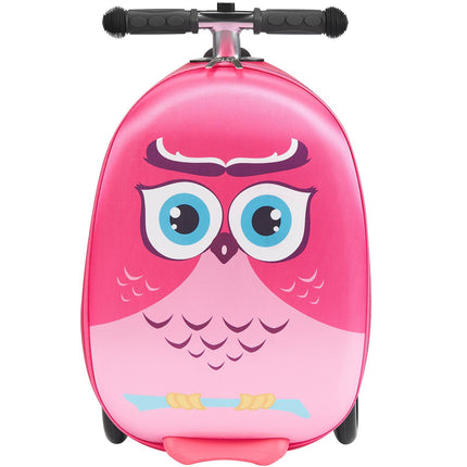 Kids Ride-On Scooter Suitcase, Flashing Wheels, 20-Inch 20L, Pink