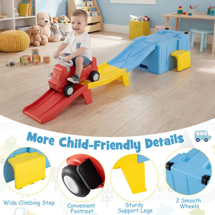 Kinderfahrzeug mit Stauraum und Rennstrecke, ab 3 Jahren