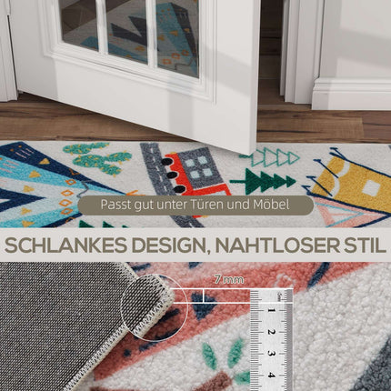 Kinderteppich mit Straßenmuster, weicher Fleece, rutschfest, 160x120 cm